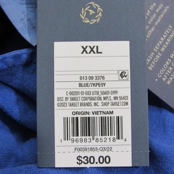 Universal Thread Blue Linen Sleeveless Jumpsuit Open Back XXL - Picture 5 of 6